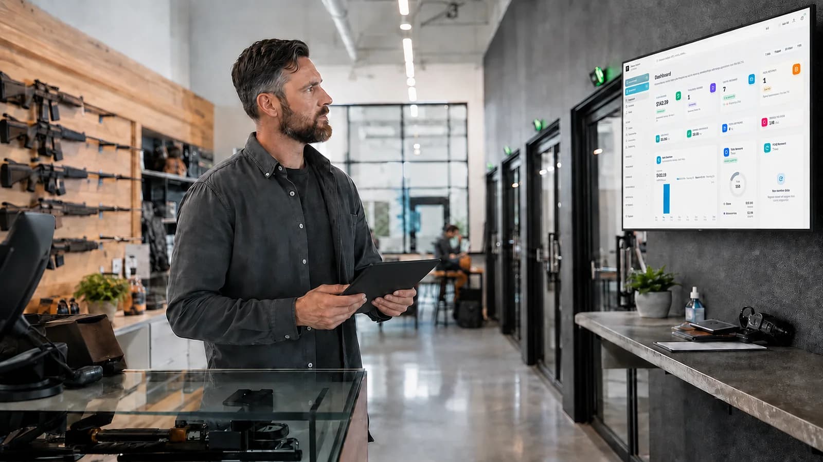 Range owner reviewing the Solidus dashboard during an implementation conversation