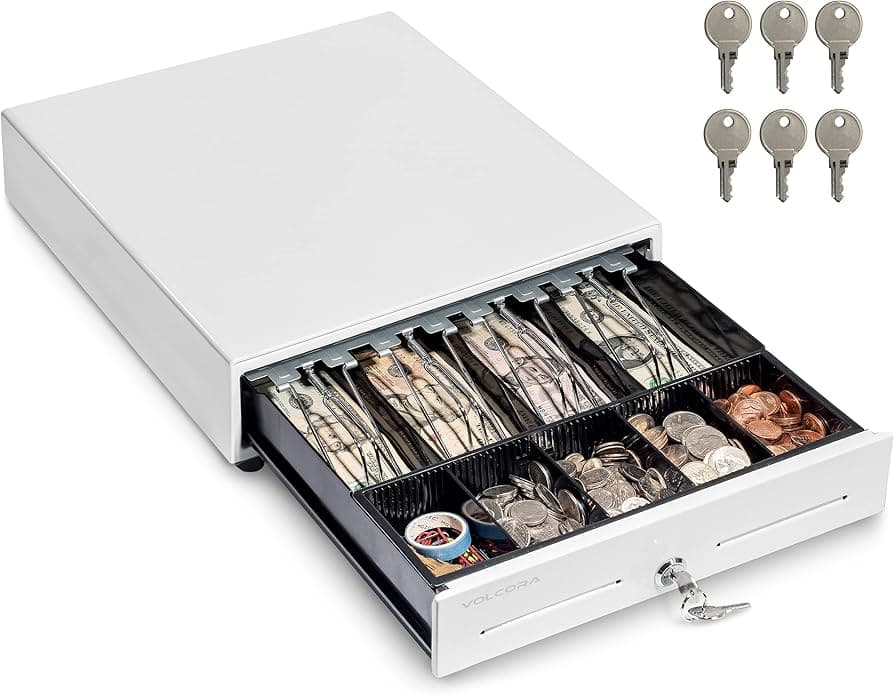 Volcora 13" white cash drawer product photo